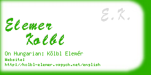 elemer kolbl business card