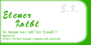 elemer kolbl business card